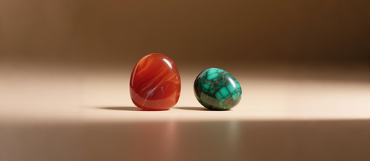 Red agate and Malachite
