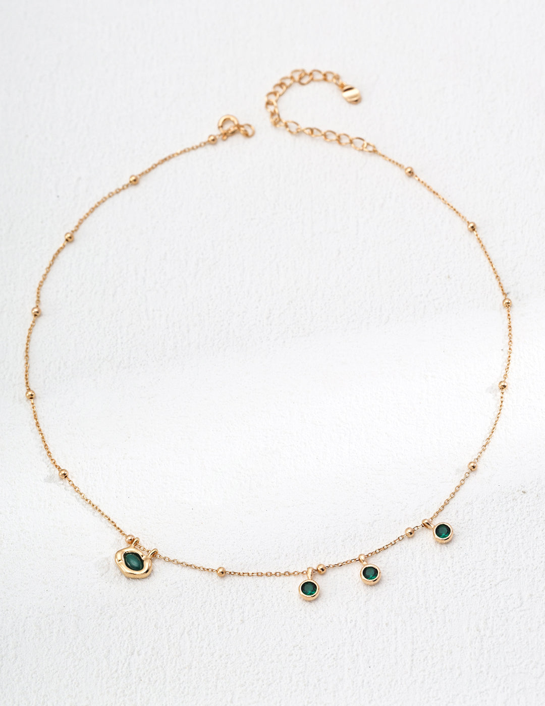Charming Malachite 'Forest Sprouts' Gold Necklace