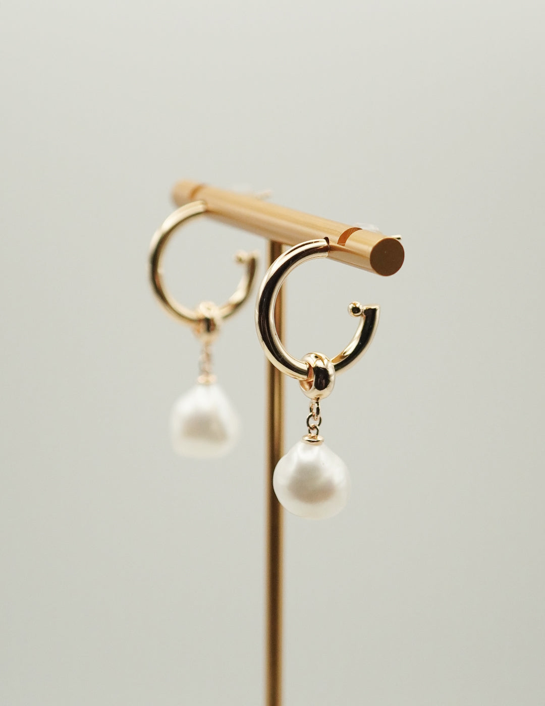 Glamorous Baroque Pearl adorned Hoop Earrings