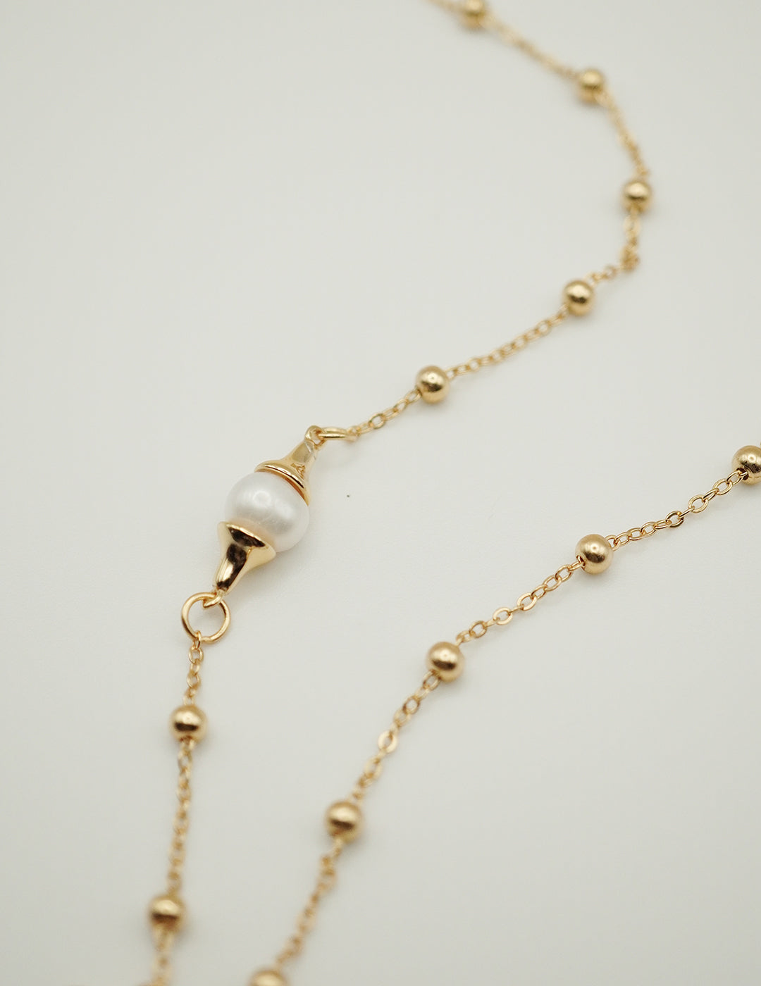 Square Pearl Pendant Silver Necklace