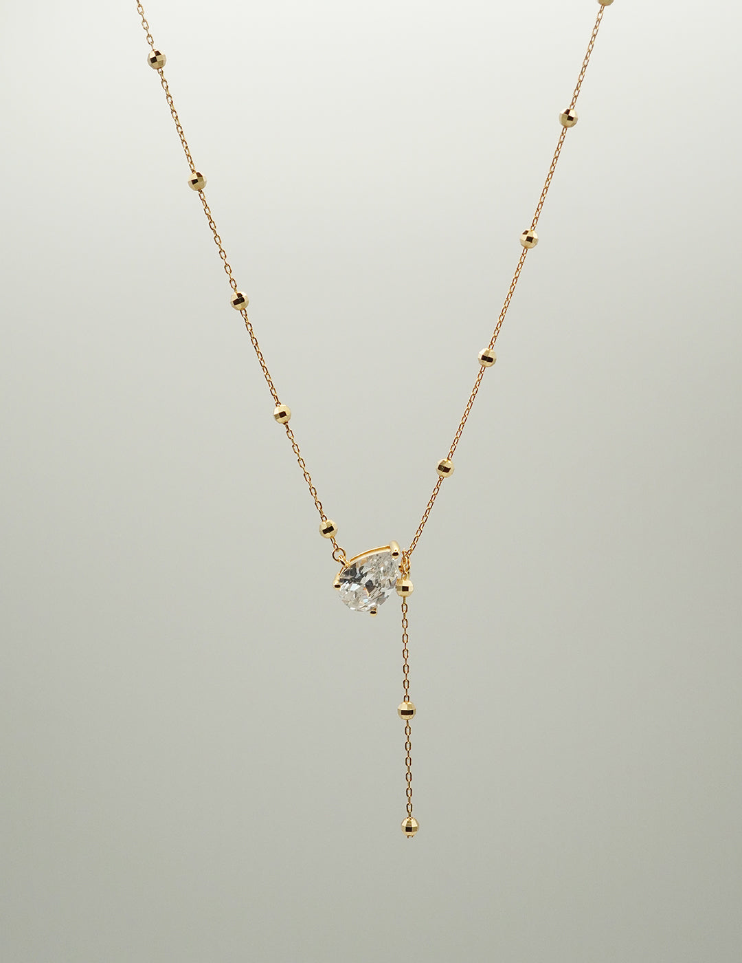 Stellar Drop Asymmetrical Lariat Necklace