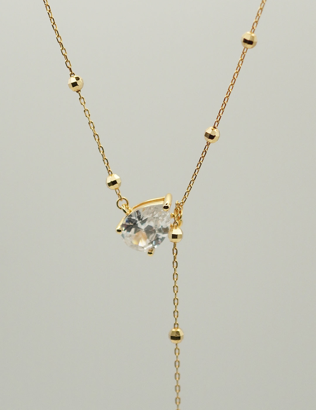 Stellar Drop Asymmetrical Lariat Necklace
