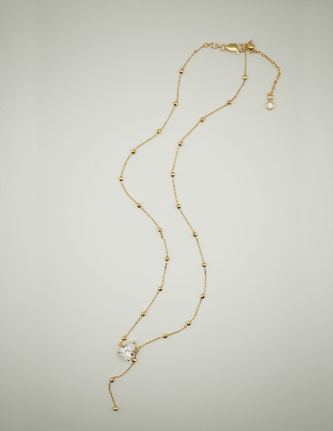 Stellar Drop Asymmetrical Lariat Necklace
