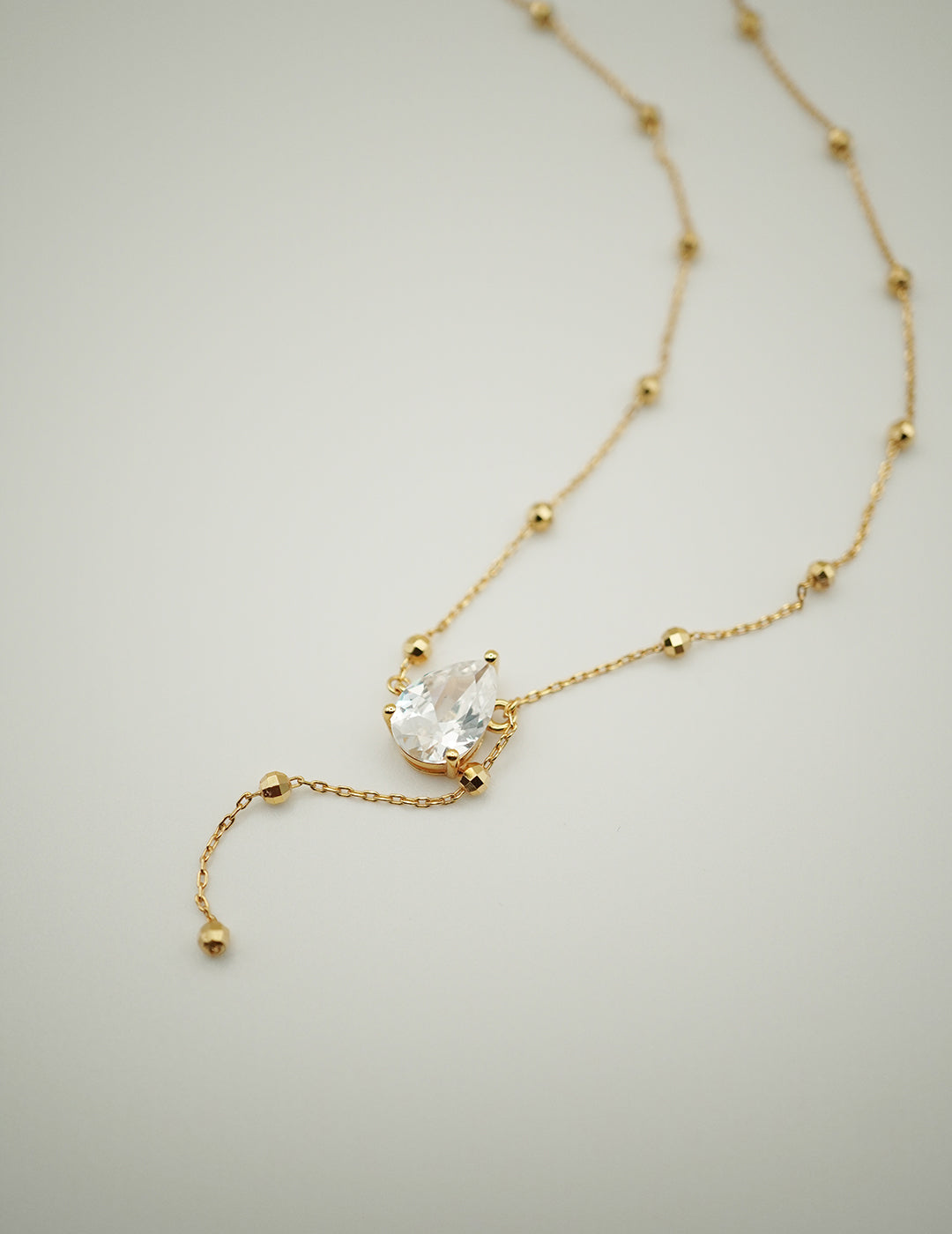 Stellar Drop Asymmetrical Lariat Necklace