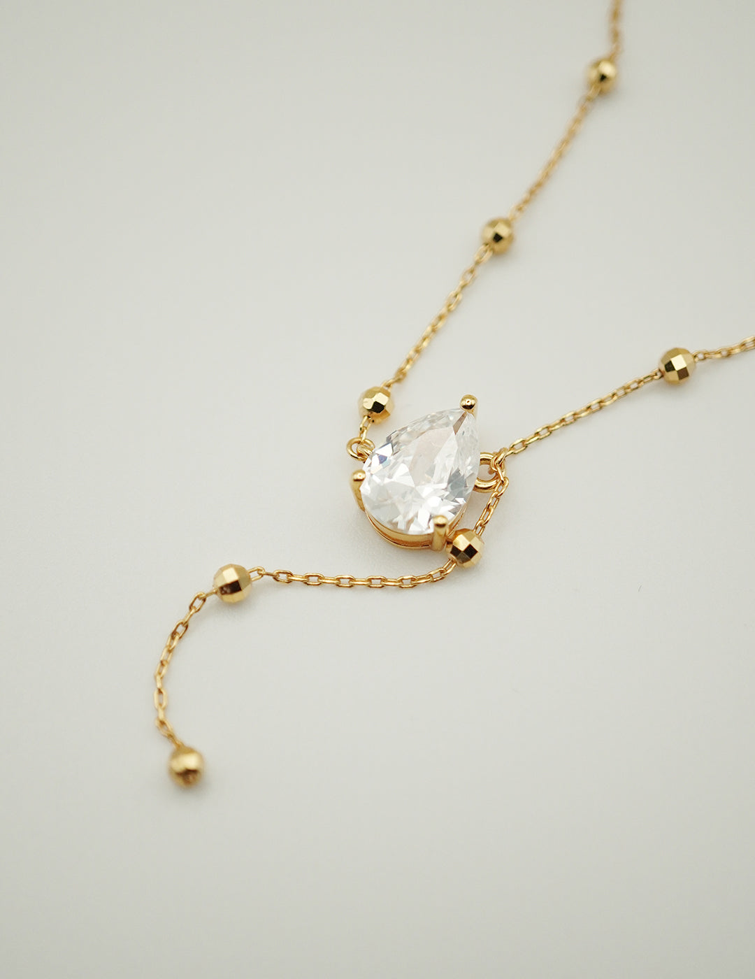Stellar Drop Asymmetrical Lariat Necklace