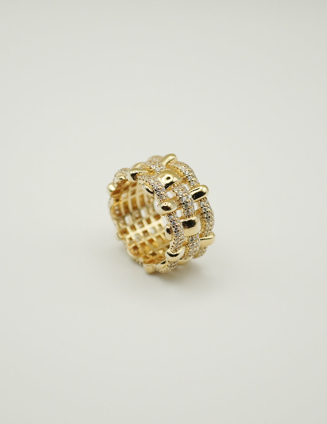 Sparkling Mesh - Linked Gold Ring