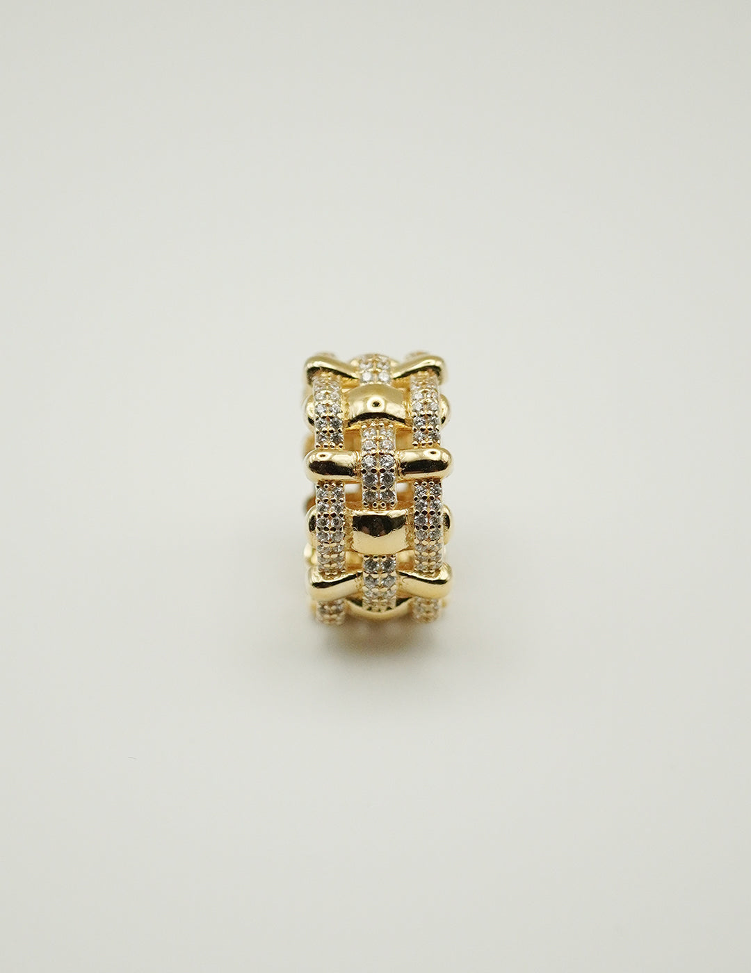 Sparkling Mesh - Linked Gold Ring