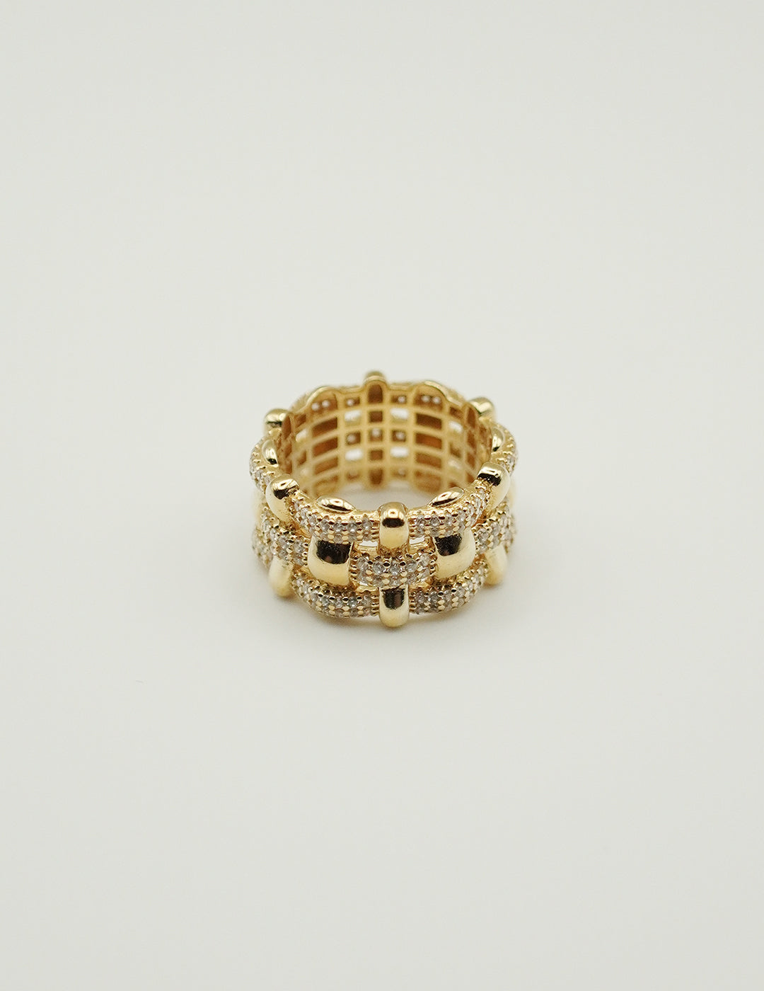 Sparkling Mesh - Linked Gold Ring