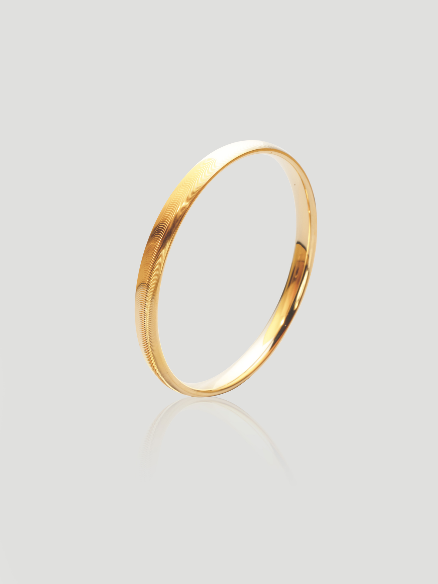 Glamorous Water - Wave Engraved Silver Bangle