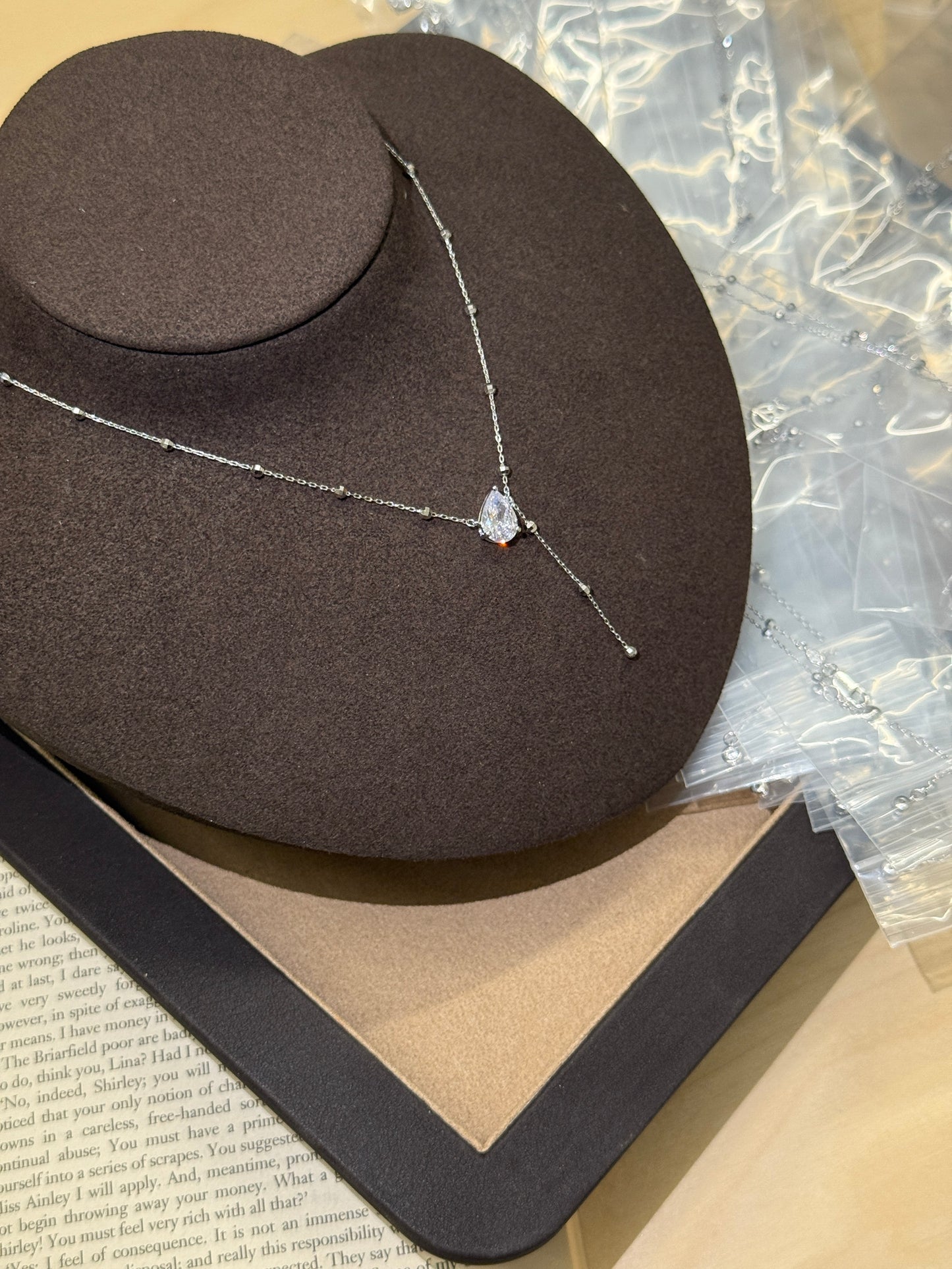 Stellar Drop Asymmetrical Lariat Necklace