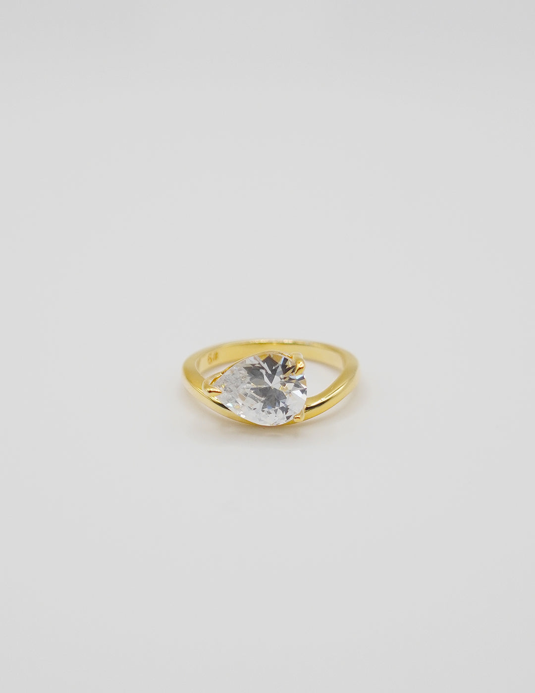 925 Silver Wavy Band Cubic Zirconia Ring