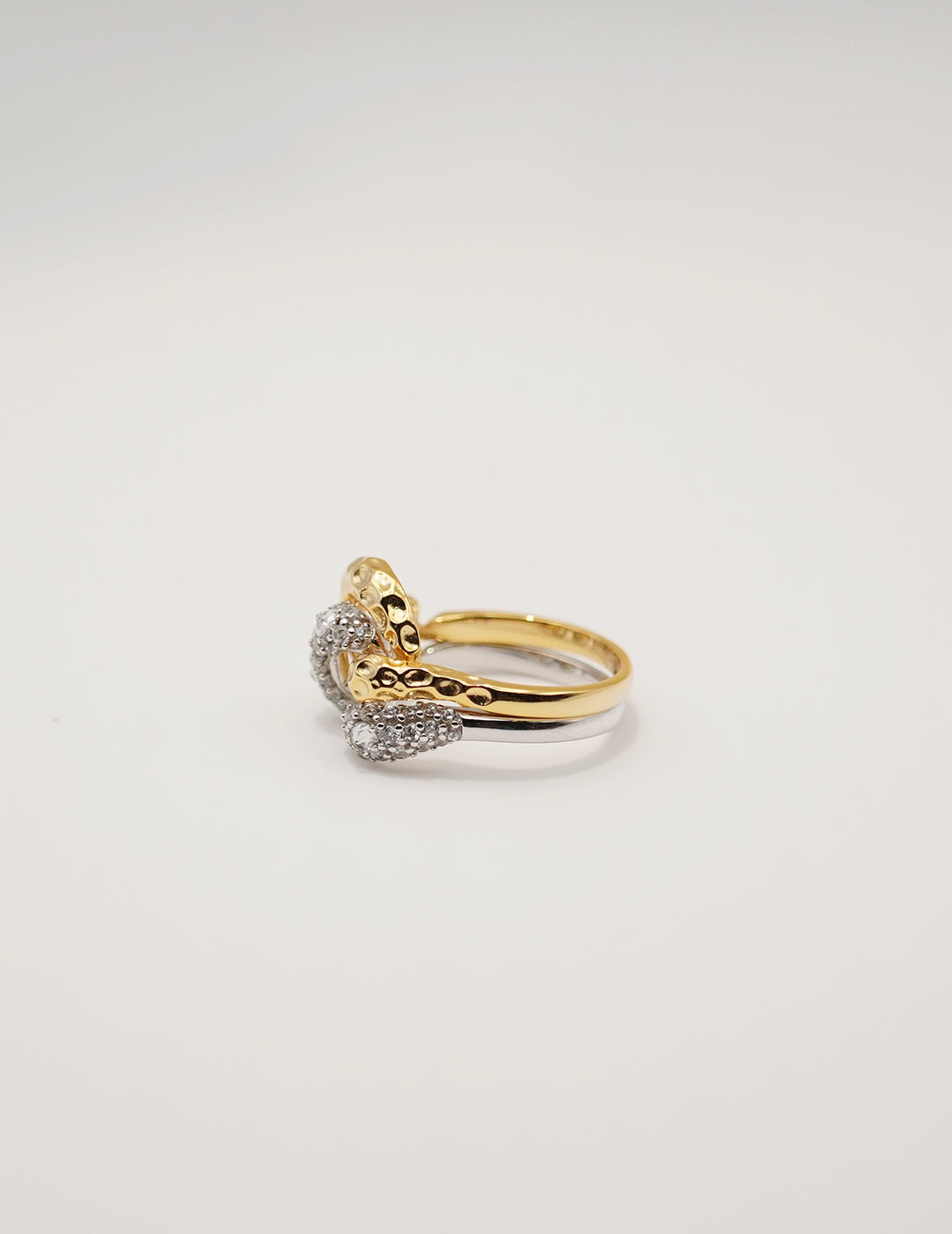 Detachable Silver and Gold Double Snake Ring,side2