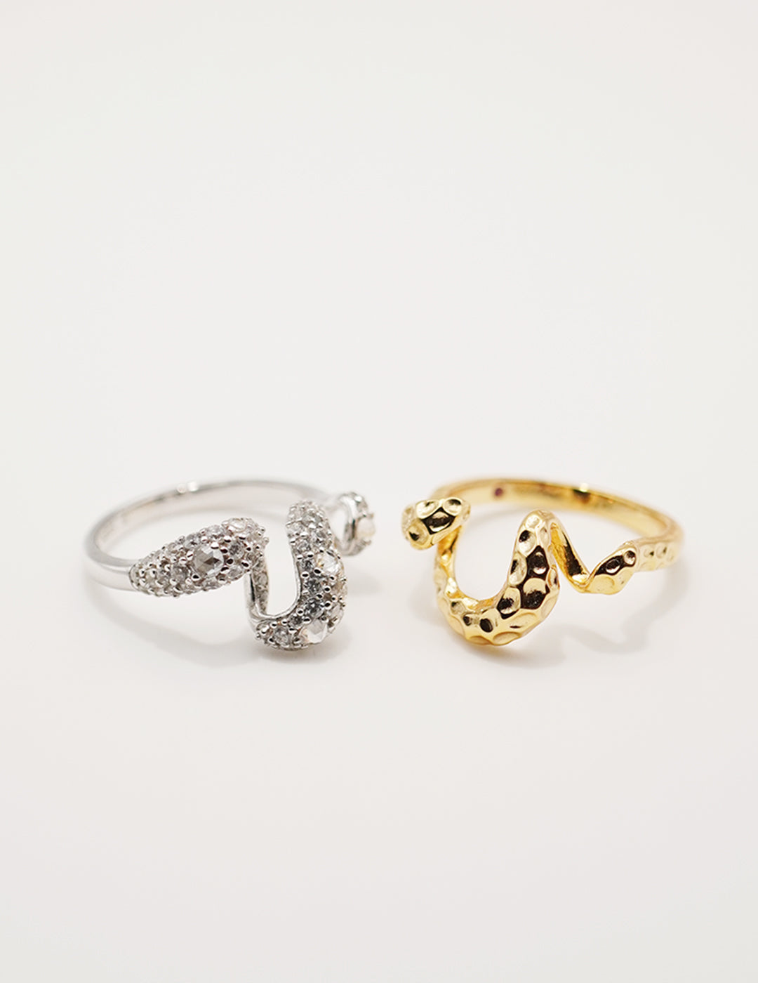 Detachable Silver and Gold Double Snake Ring