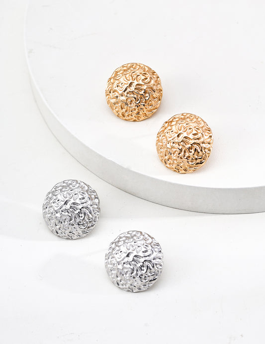 Rounded sterling silver stud earrings