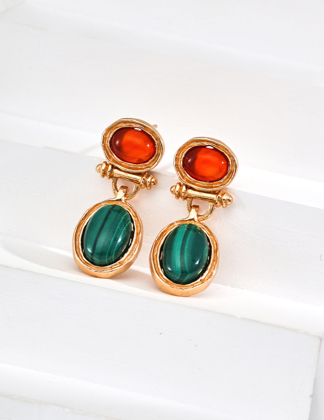 TWIGGY Malachite Agate Earrings – Earth Element Healing Jewelry