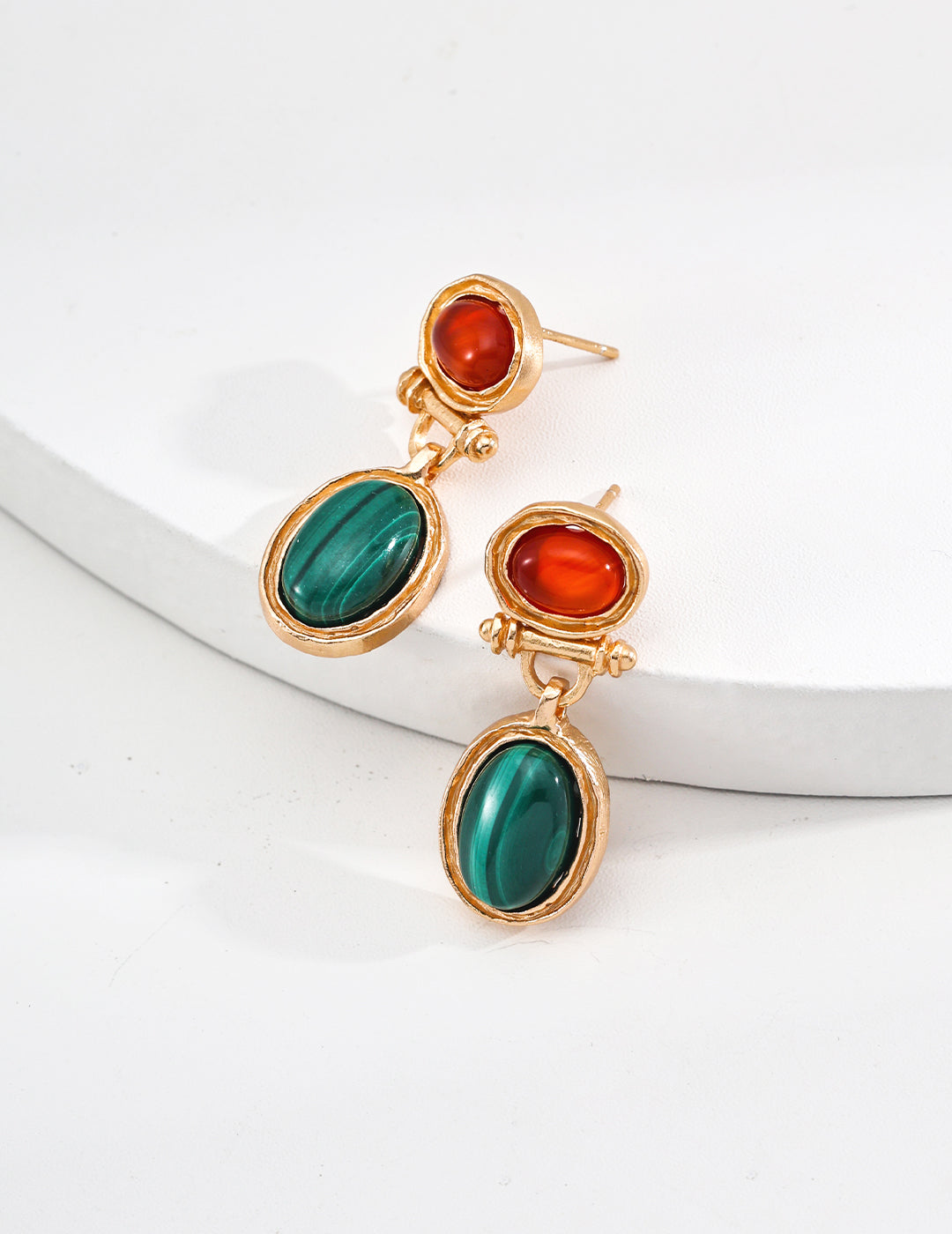 TWIGGY Malachite Agate Earrings – Earth Element Healing Jewelry