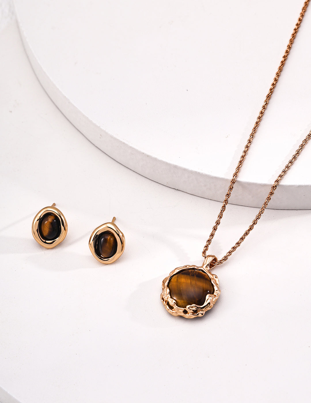 18K Plated Fashion Coffee Bean Stud Earrings, set