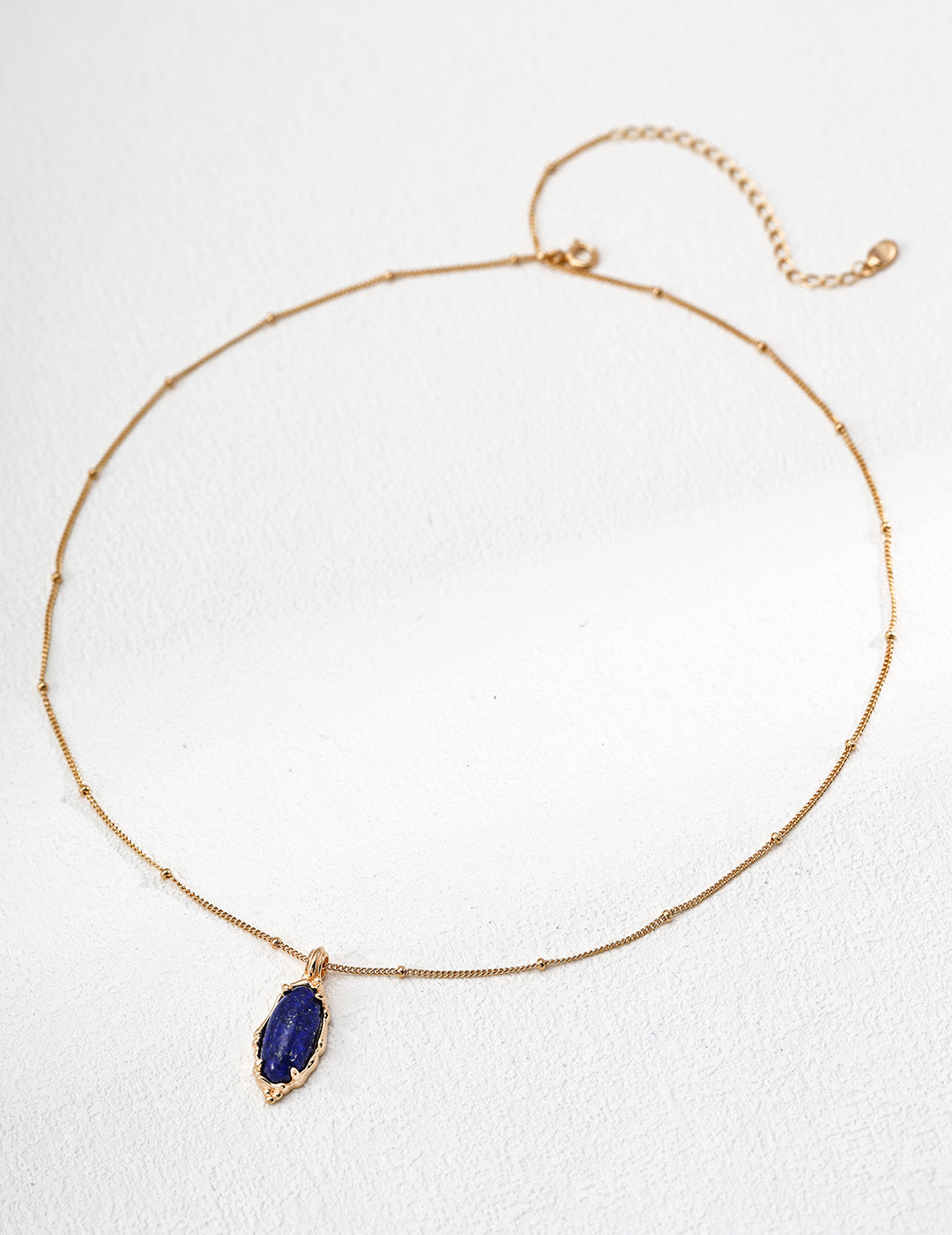 Dainty Lapis Lazuli Sterling Silver Necklace ,Front