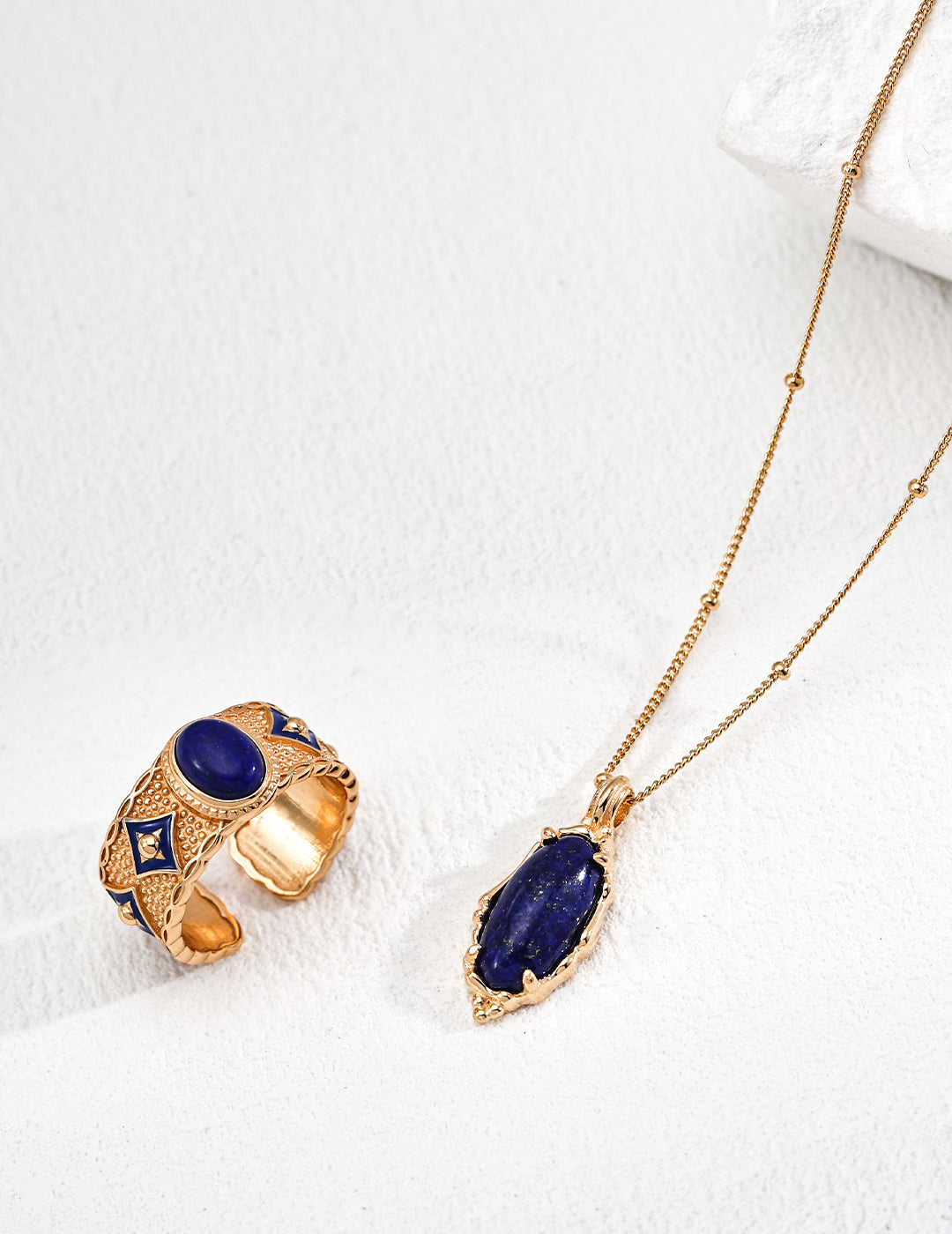 Dainty Lapis Lazuli Sterling Silver Necklace , Set