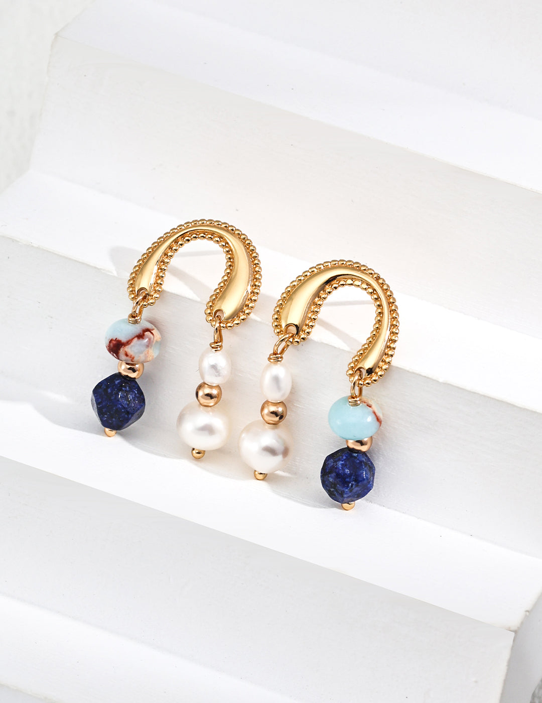 ArcElegance Sterling Silver Lapis Lazuli Dangle Earrings