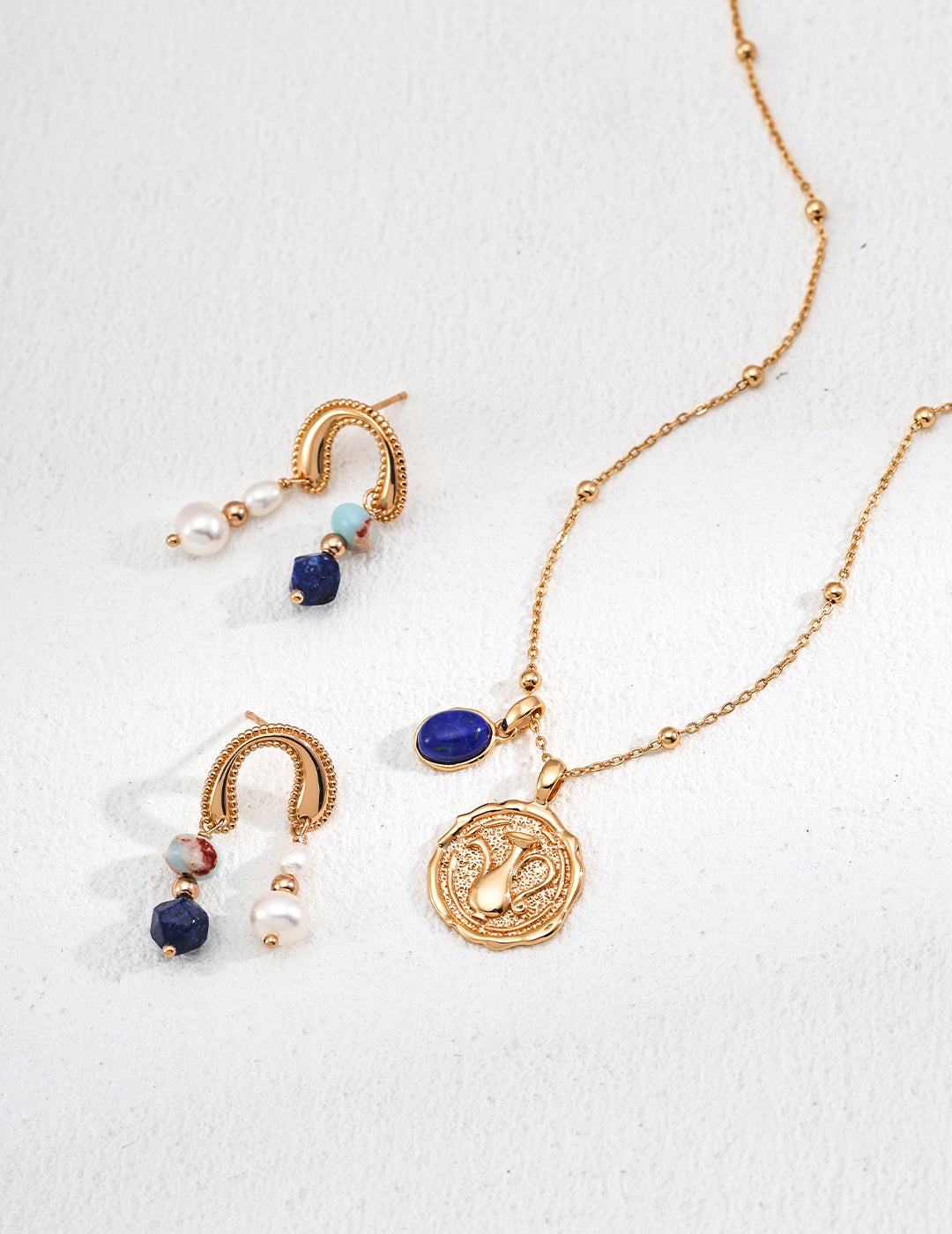 ArcElegance Sterling Silver Lapis Lazuli Dangle Earrings, set