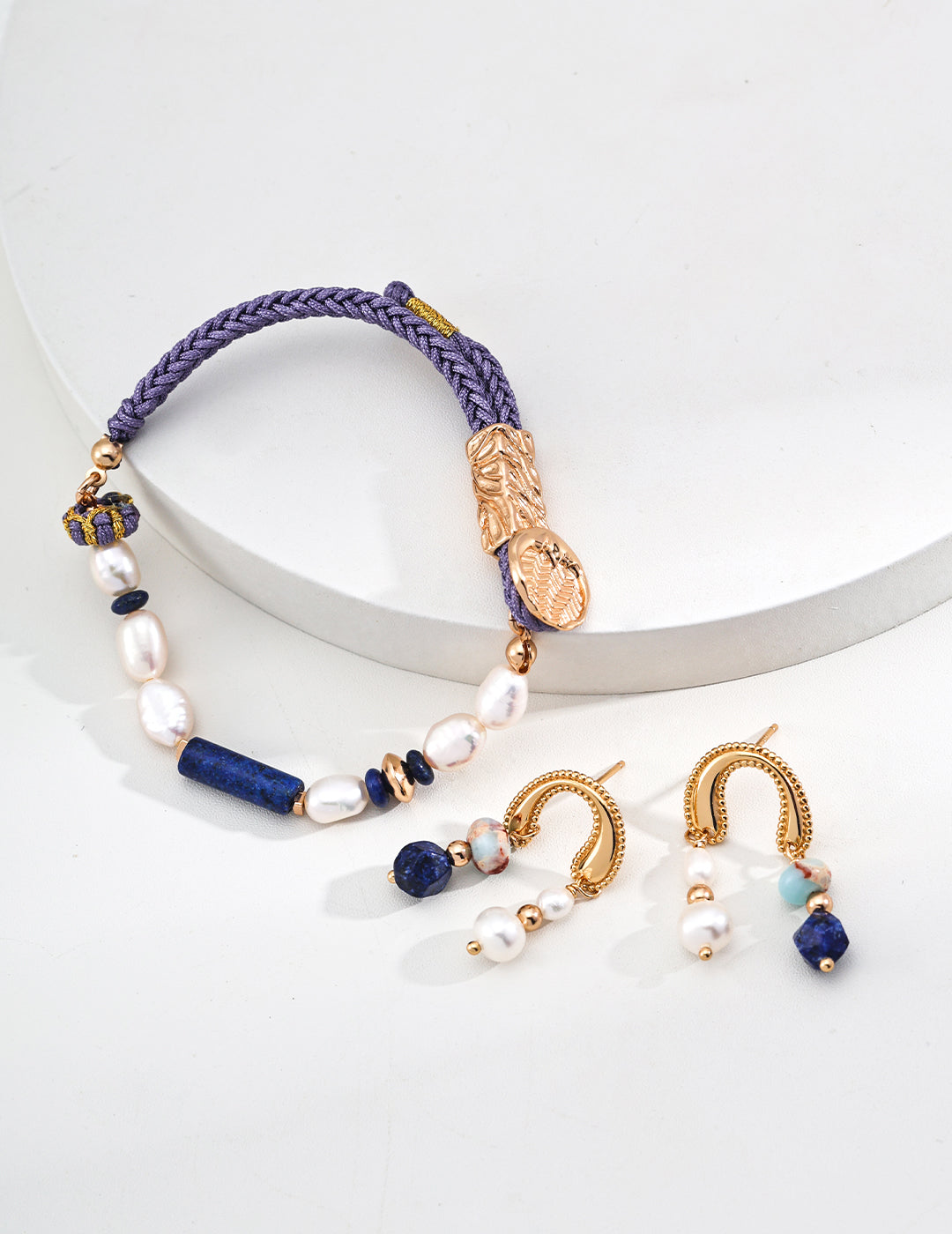 ArcElegance Sterling Silver Lapis Lazuli Dangle Earrings,set