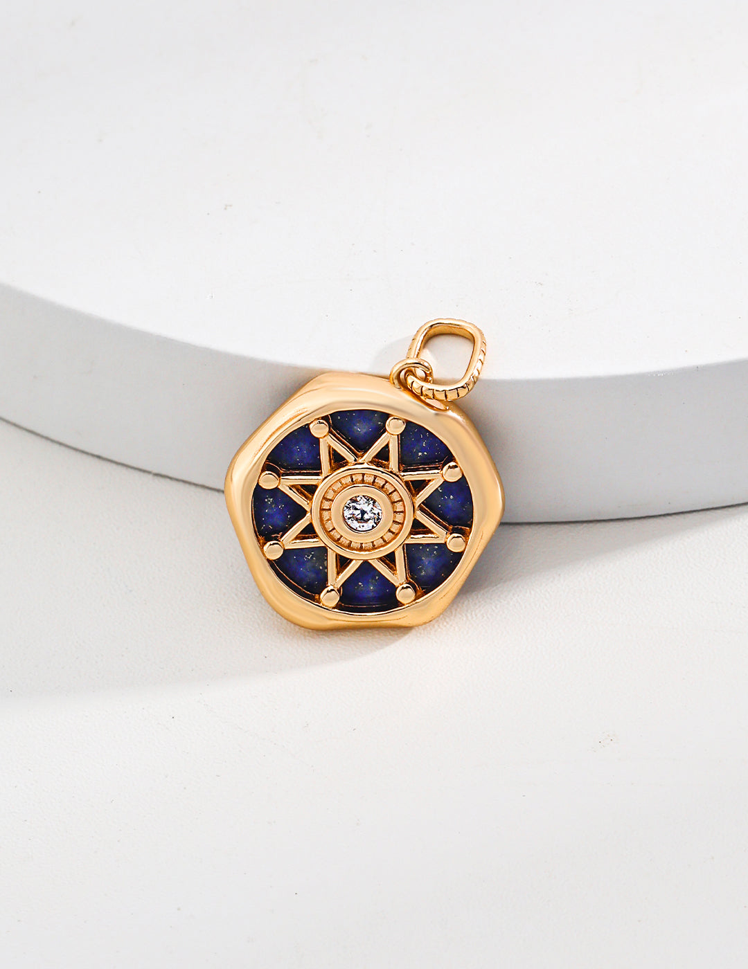Solar Grace 18K Gold-Plated Lapis Sterling Silver pendant