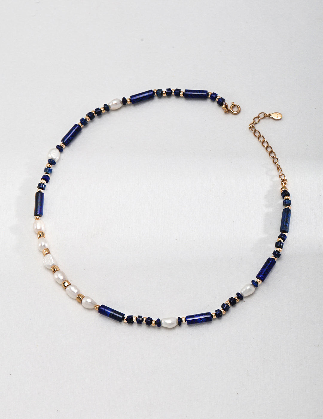 Stellar Symphony Blue Lapis & Pearl Sterling Silver Necklace