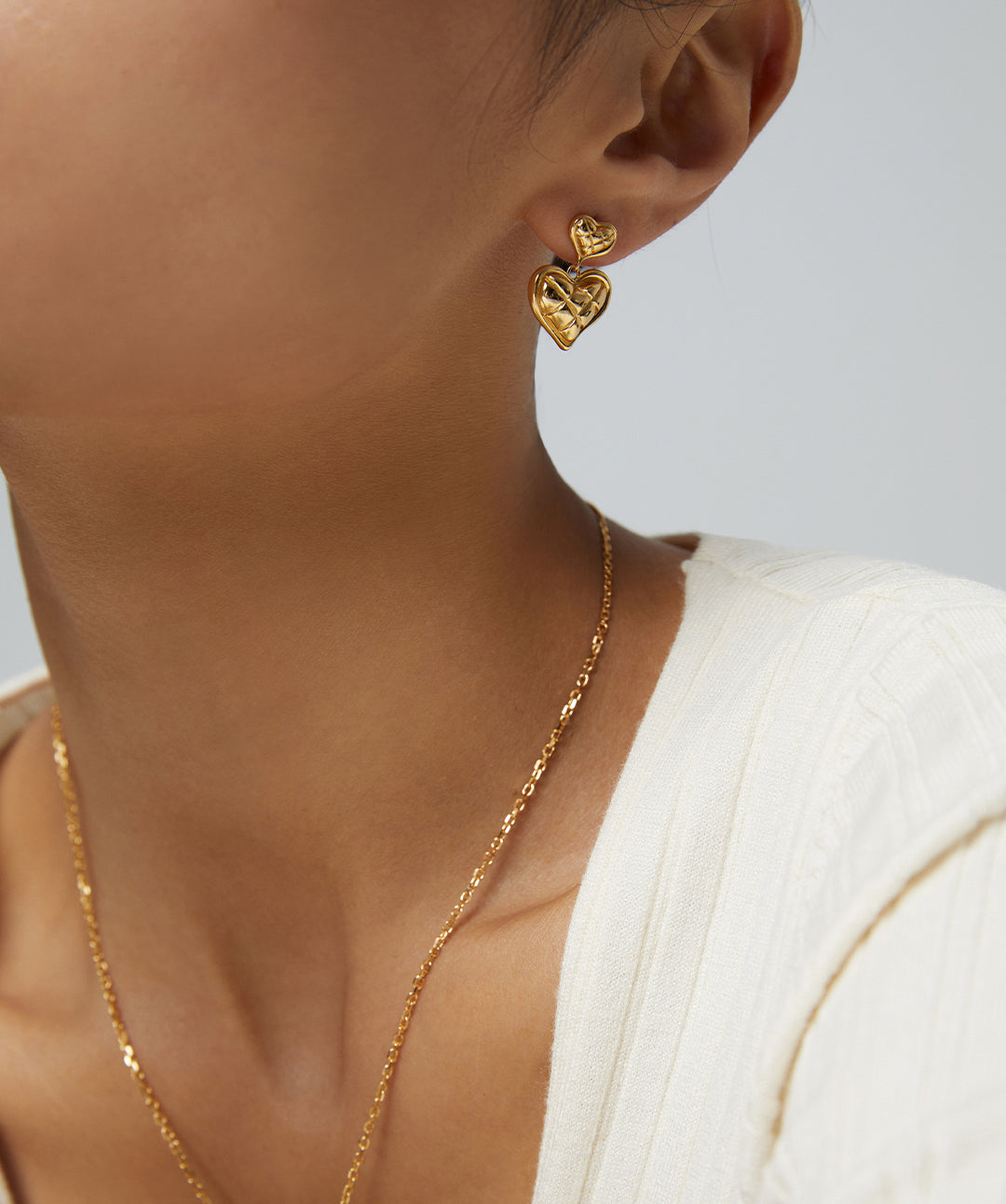 Double Heart Charm Earrings
