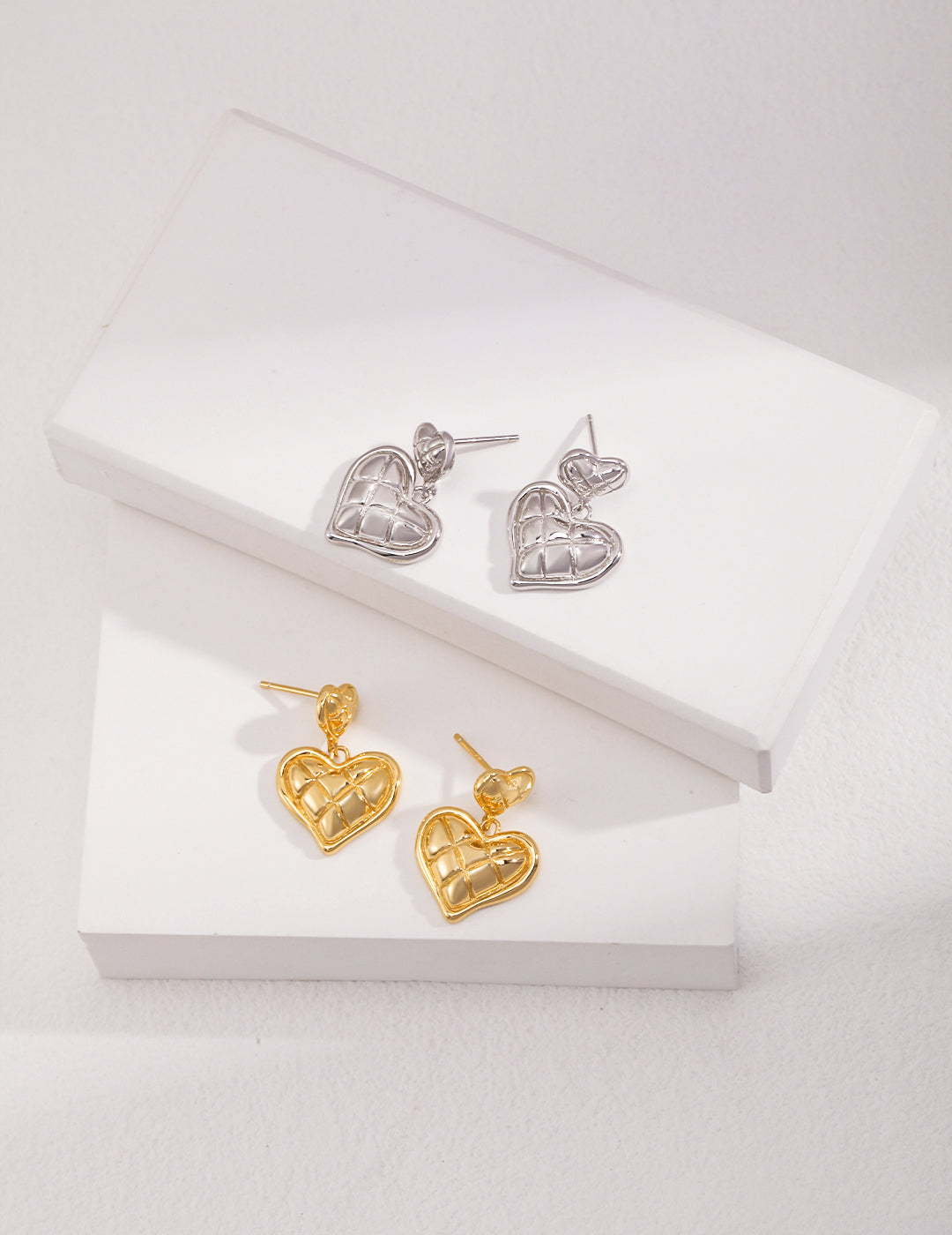 Double Heart Charm Earrings