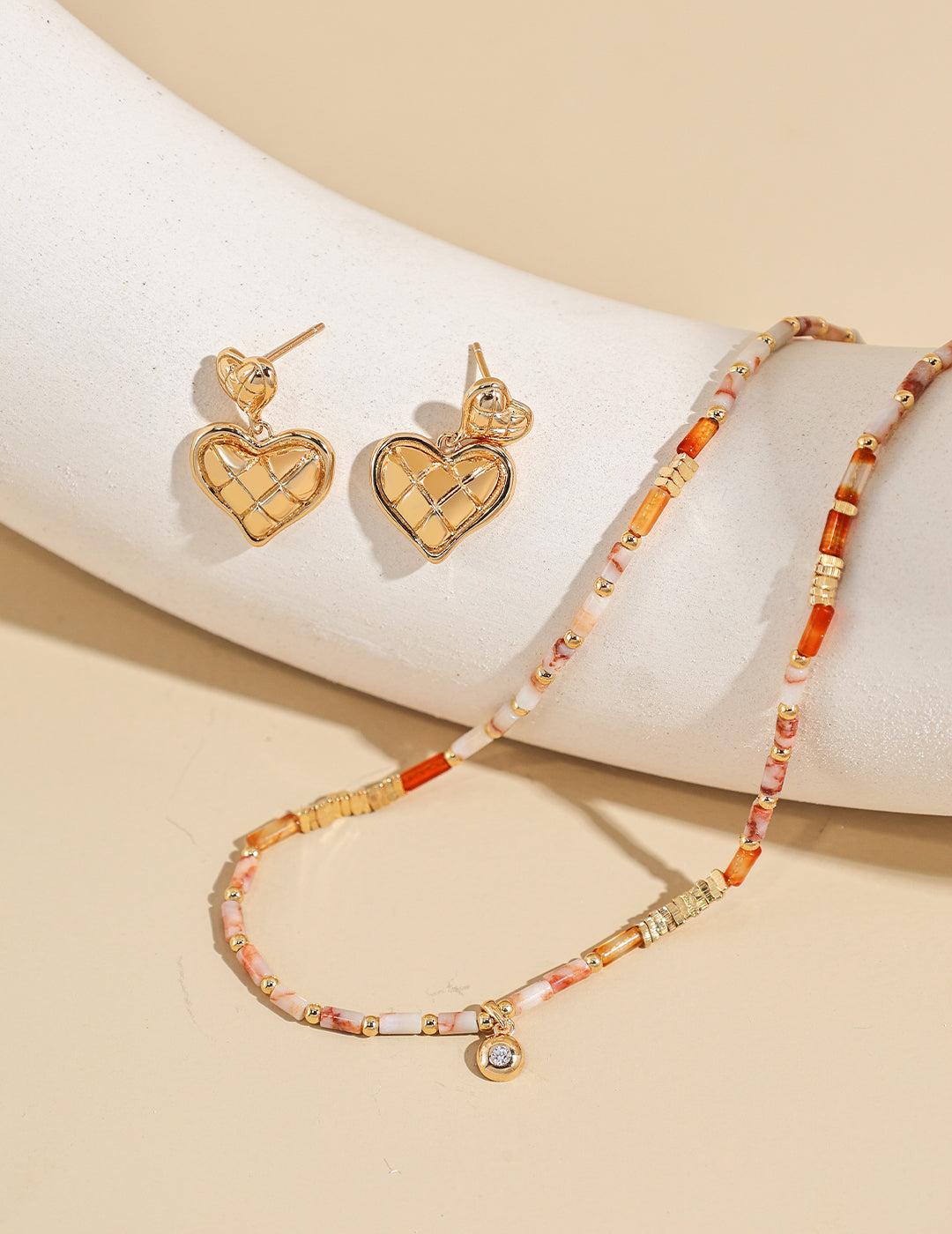 Double Heart Charm Earrings