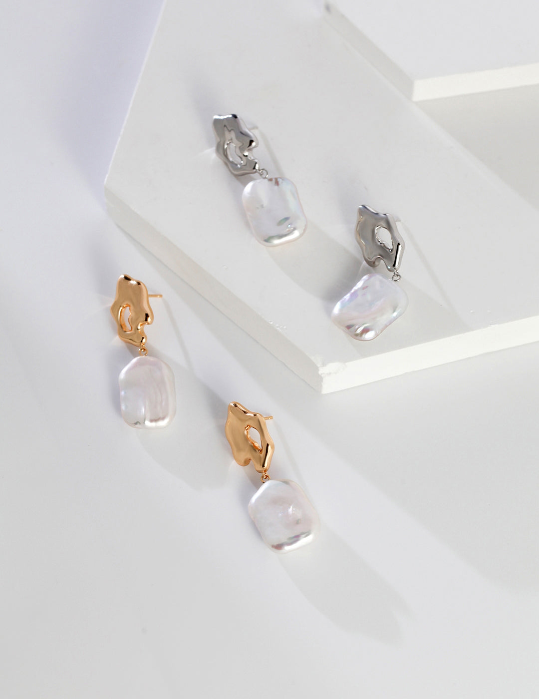 Stylish Coral Baroque Pearl Earrings