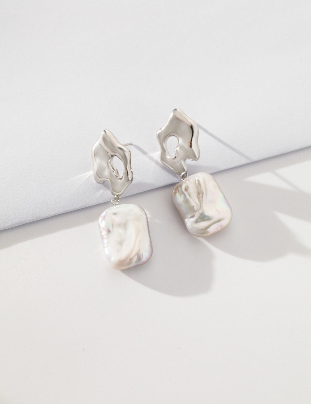 Stylish Coral Baroque Pearl Earrings