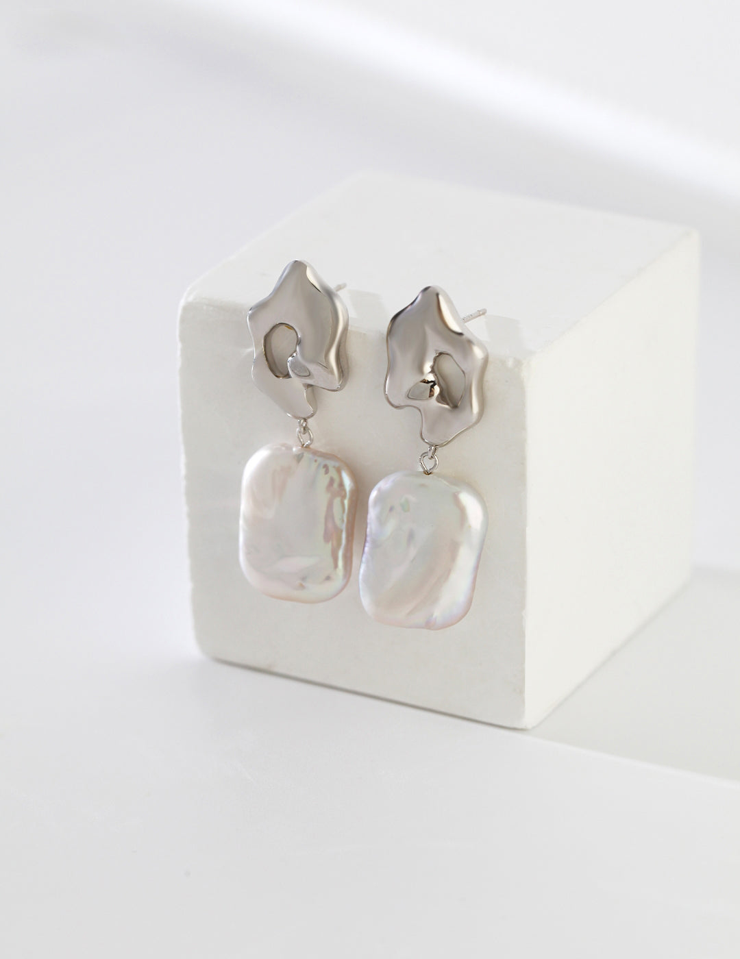 Stylish Coral Baroque Pearl Earrings