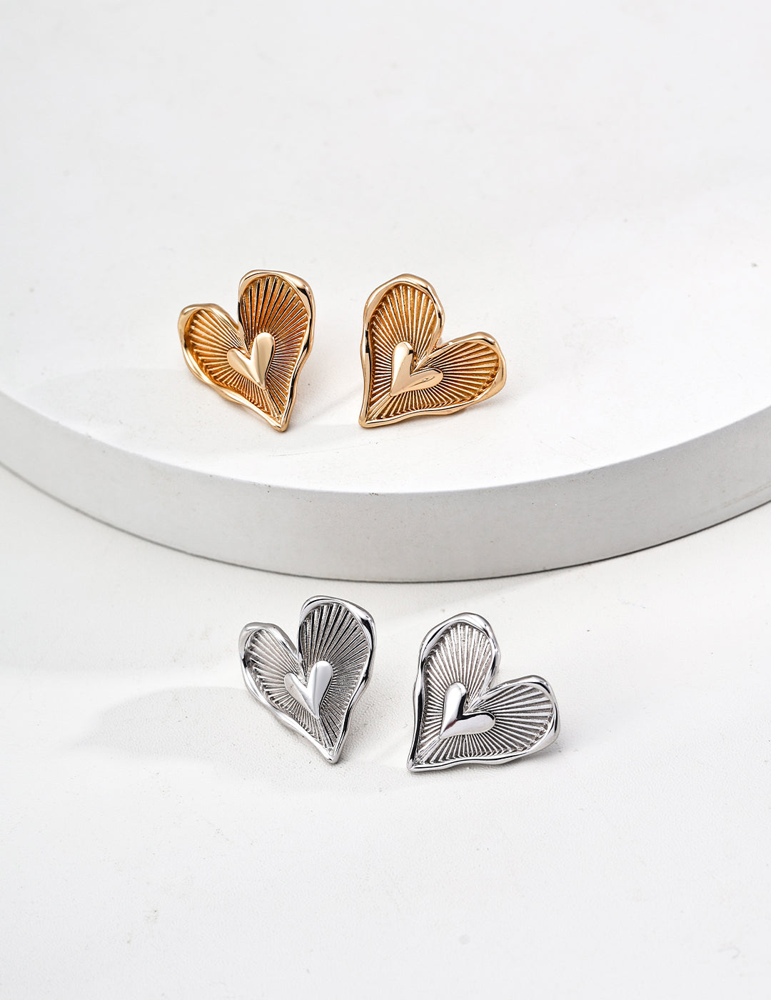 Sophisticated Radiant Embellishment Sterling Silver Heart Earrings