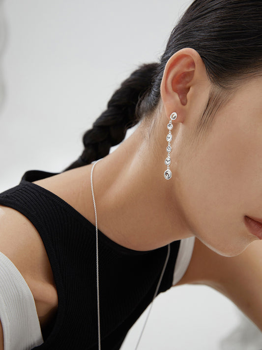 Dripping Elegance Silver Jewelry Set