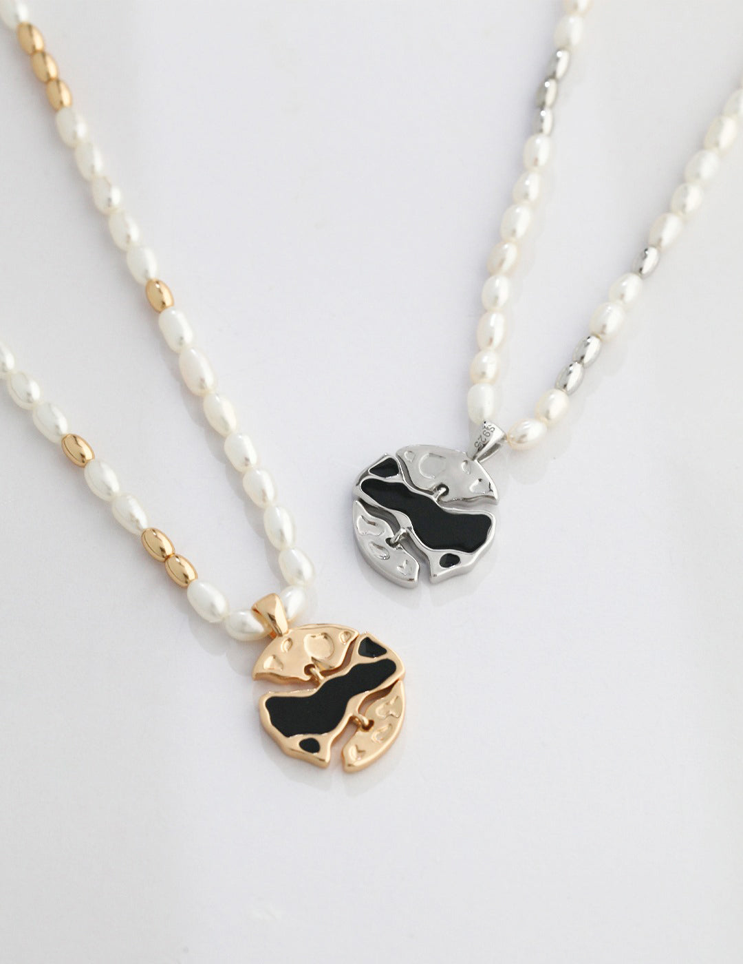Topography Inspired Pendants Elegant Pearl Necklaces