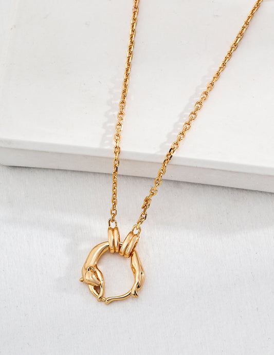 Fox Embrace Gold Necklace
