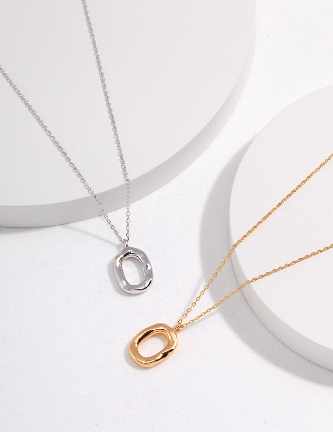 Sterling Silver Oval Necklace Set