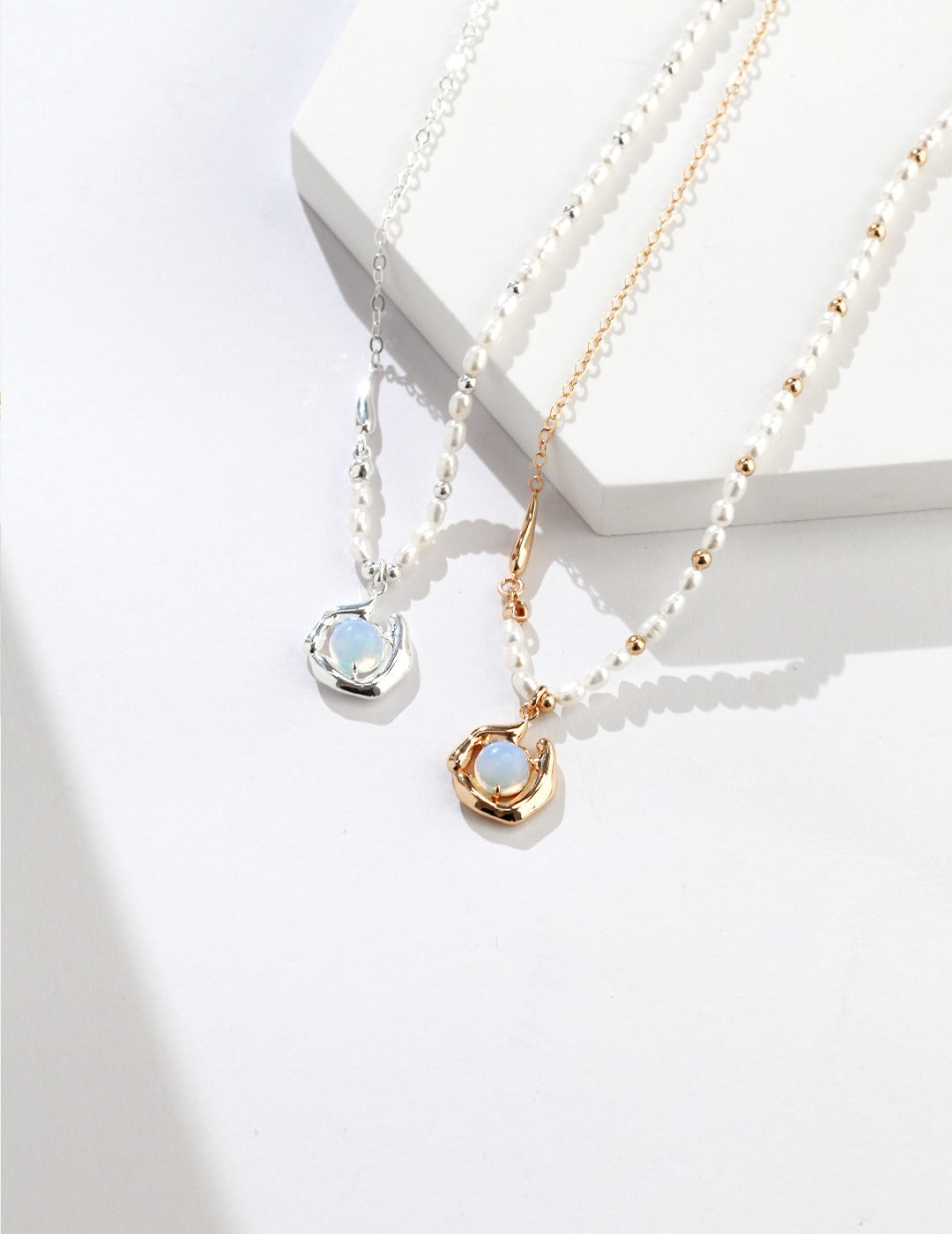 Moonlight Bloom Pearl Choker Necklace