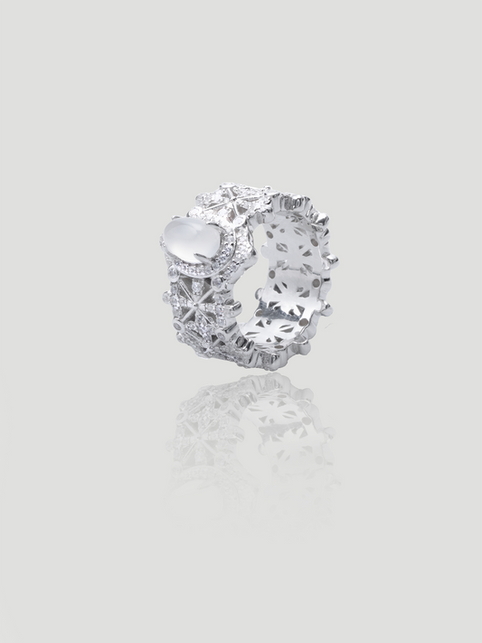 Sterling Silver Lace Gemstone Ring