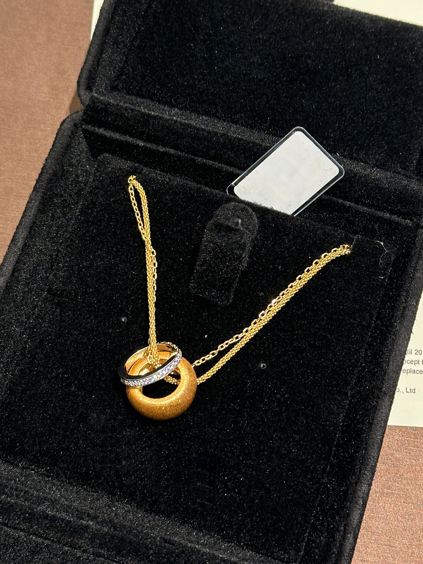 Enchanting Double-Strand Gold Necklace: Diamond-Tubular Charm Twinkle