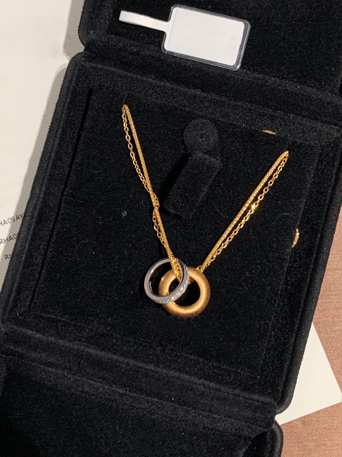 Enchanting Double-Strand Gold Necklace: Diamond-Tubular Charm Twinkle