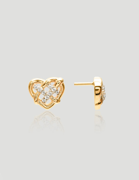 Heart Shape Pie Stud Earrig