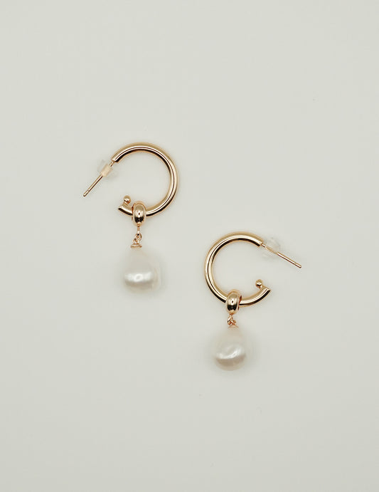 Glamorous Baroque Pearl adorned Hoop Earrings