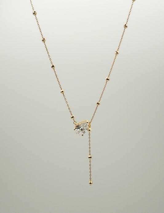 Stellar Drop Asymmetrical Lariat Necklace