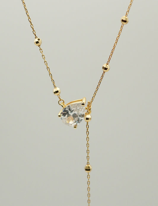 Stellar Drop Asymmetrical Lariat Necklace