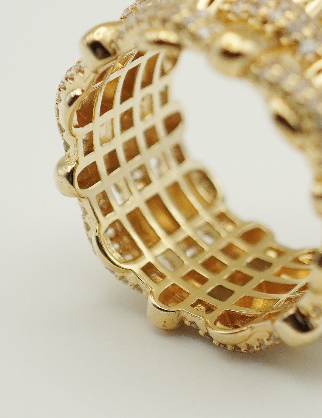 Sparkling Mesh - Linked Gold Ring