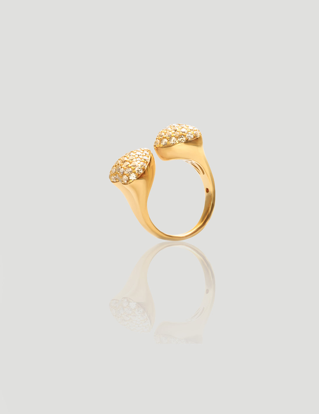 Twin - Heartlet Sparkling Gold Ring