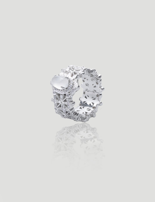 Sterling Silver Lace Gemstone Ring
